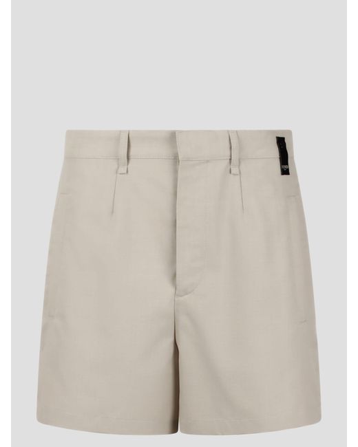 Fendi Natural Sartorial-cut Shorts Trousers for men