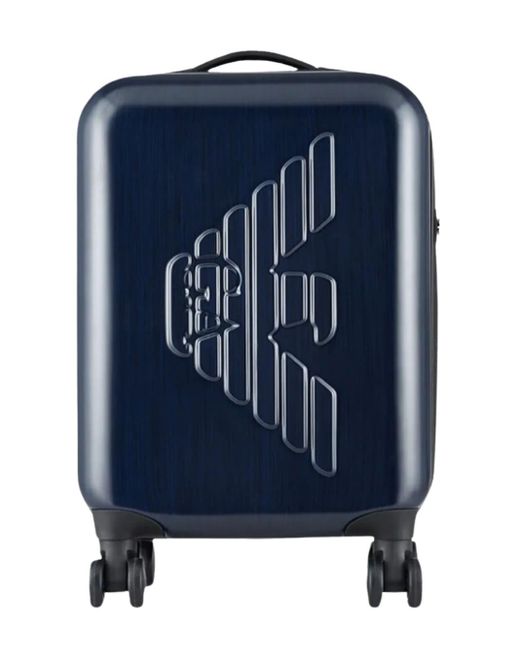 Emporio Armani Blue Trolley Bags for men