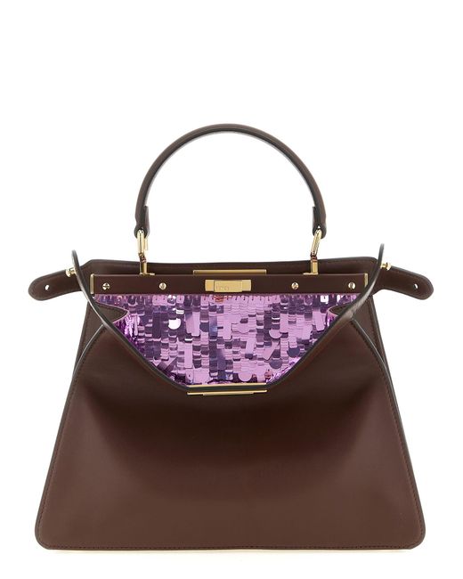 Fendi Purple 'Peekaboo Iseeu' Medium Handbag