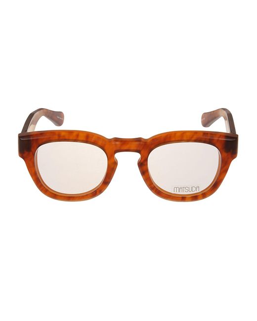 Matsuda Logo Lens Wayfarer Frame Glasses in Brown | Lyst