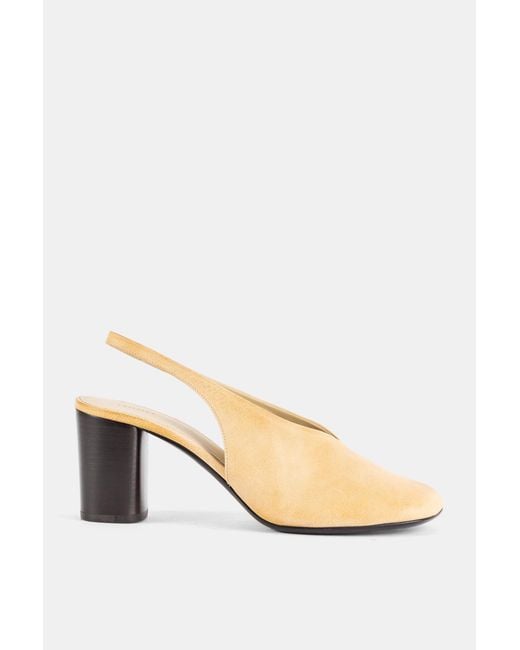Lemaire Natural Washed Buffalo Leather Glove 80 Slingback Sand Heels