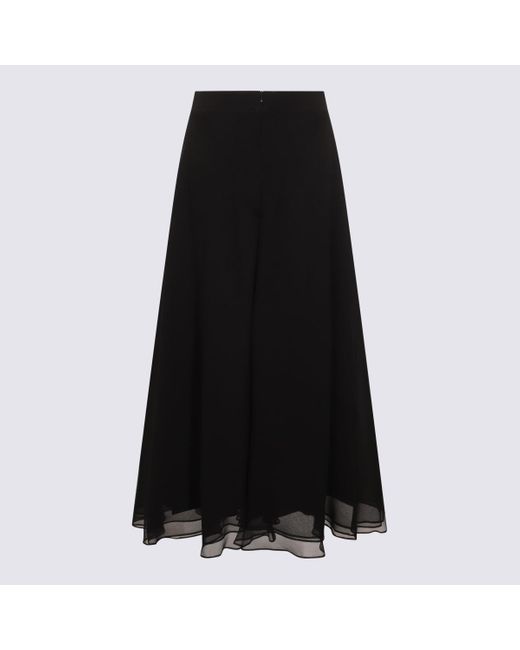 スカート BRUNELLO CUCINELLI BLACK SILK SKIRT Brunello Cucinelli Silk Skirt in Black | Lyst