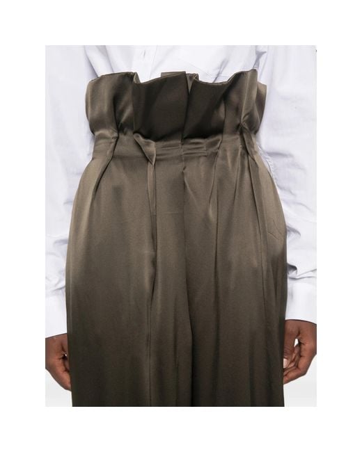 Khaite Green Pantalon Kira Dark Trousers