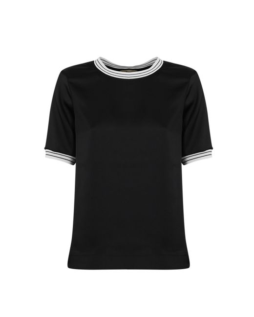 Herno Black T-Shirt With Contrasting Finish