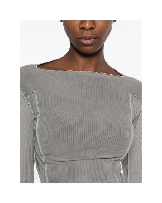 Baserange Gray Sweater Omato Ribbed-Knit Organic Cotton T-Shirts & Jerseys