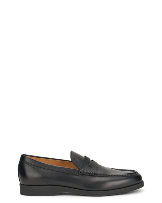 Tod's Black Loafers Slip-On Leather for men