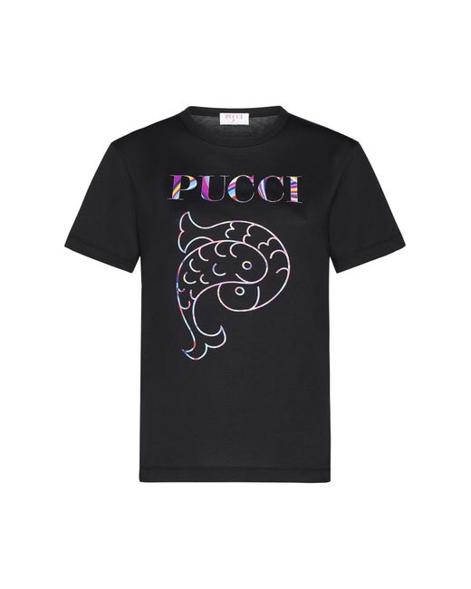 Emilio Pucci Black Cotton T-Shirt