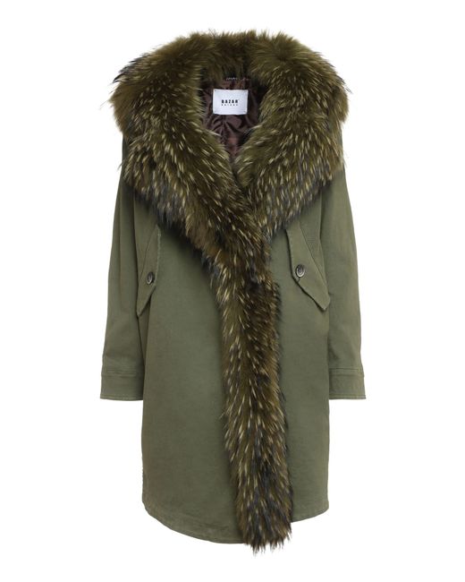 Bazar Deluxe Parka With Fur Profiles in Green | Lyst