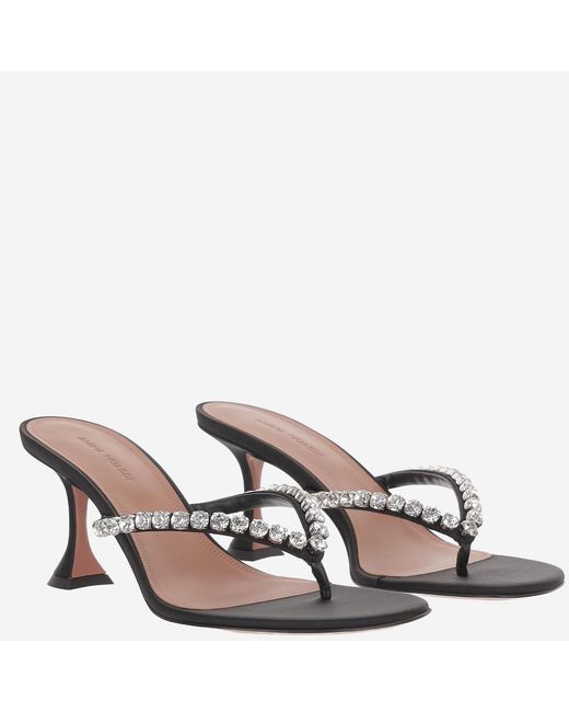 AMINA MUADDI Metallic Satin Sandals Gigi