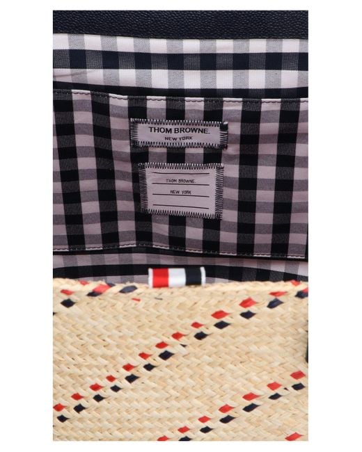 Thom Browne Natural Rwb-Stripe Top Handle Bag