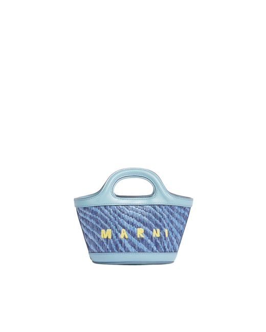 Marni Blue Handbag Tropicalia Micro Raffia Vivid Body: Polyamide Handbags