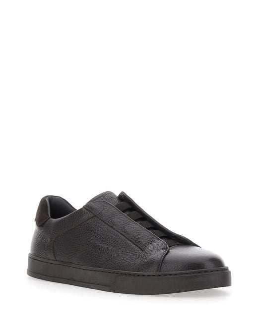 Doucal's Black Sneakers Spencer Calf Leather Trainers for men