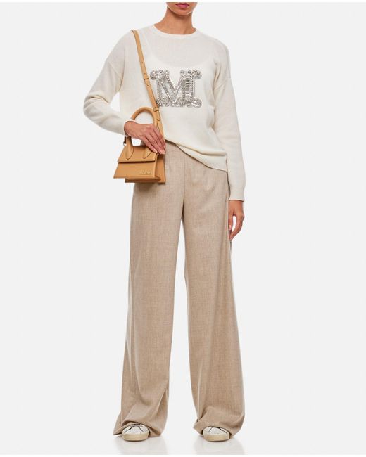 Max Mara Natural Venas High Waisted Wide Leg Trousers