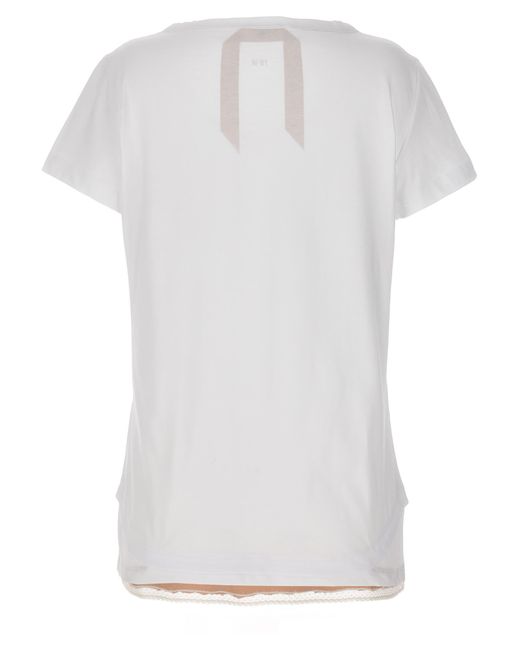 N°21 White Slip Insert T-shirt