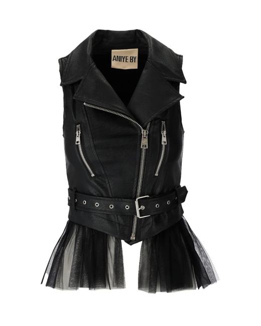 Aniye By Clodette Black Faux Leather Vest Lyst