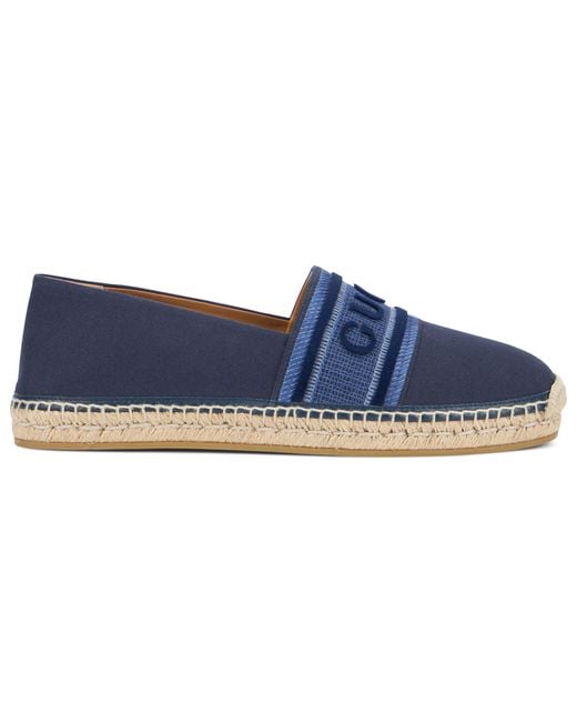 Gucci Blue Espadrilles Canvas Cotton Trainers for men