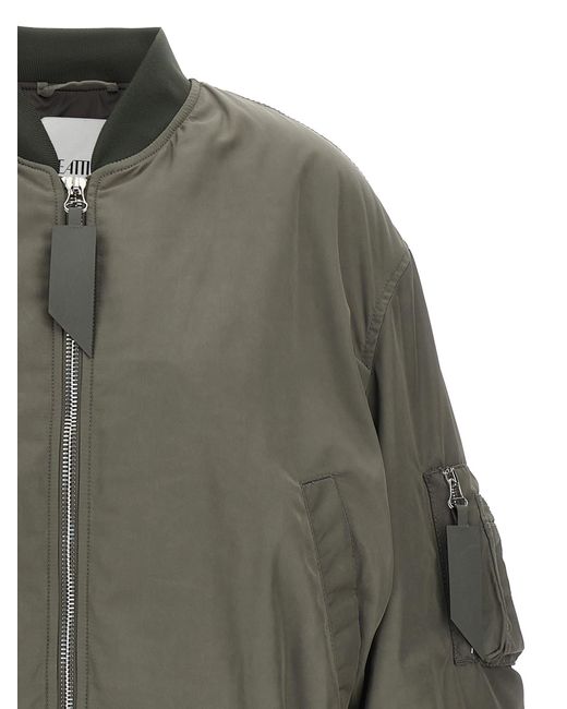 The Attico Green Nylon Bomber Jacket