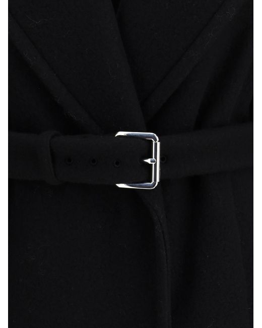 Sportmax Black Zebra Coat Double-Faced Pure Wool