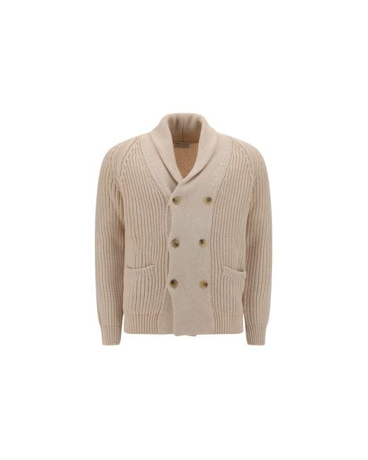 SETTEFILI CASHMERE Natural Cardigan Sweater for men