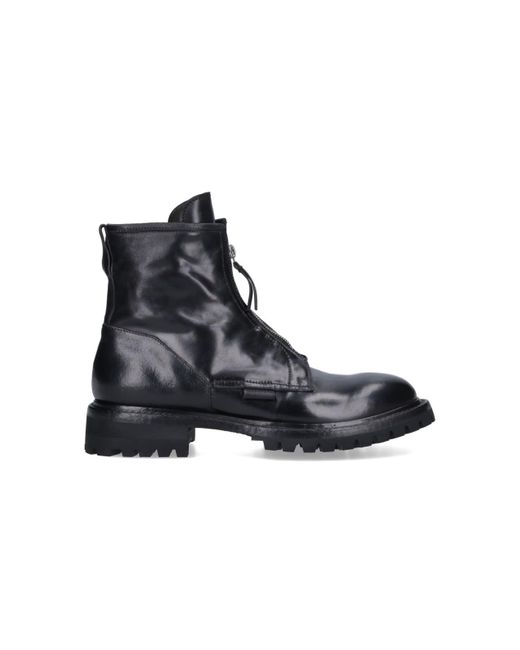 Premiata Black Leather Ankle Boots for men