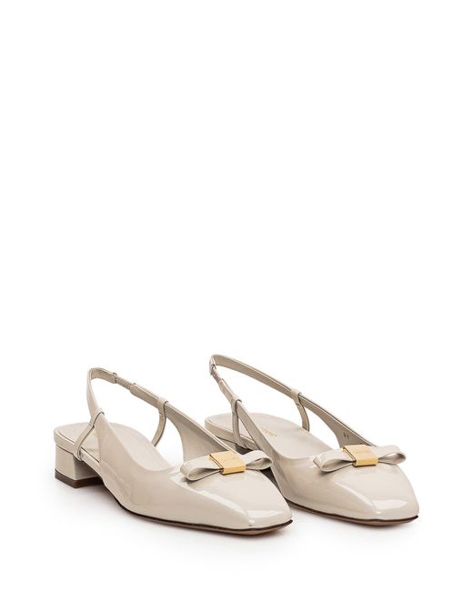 Ferragamo Natural Slingback With Bow