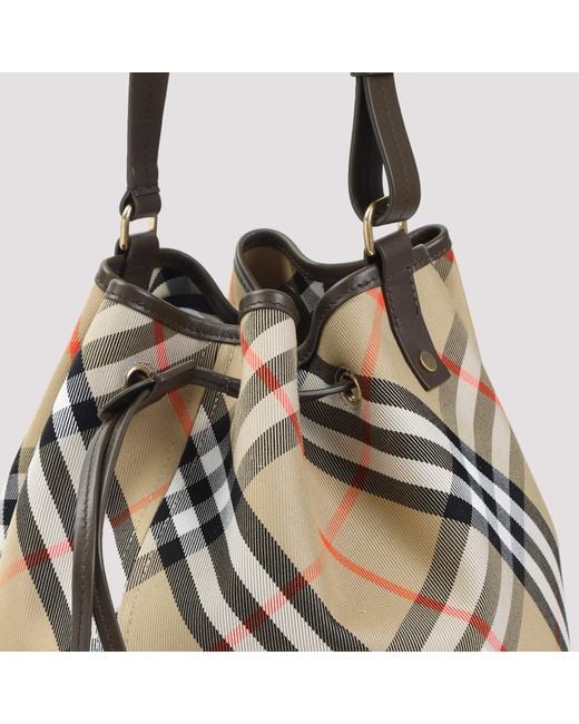Burberry Multicolor Medium Drawstring Bucket Shoulder Bag Unica