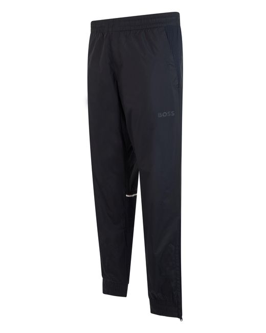 Boss Blue Jumpsuit With Zip And High Collar Polyester Sweatshirts for men