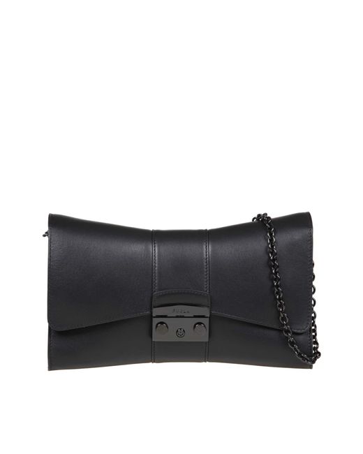 Furla Black Metropolis Remix Leather Shoulder Bag