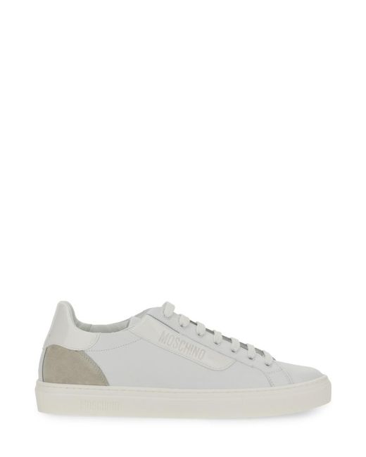 Moschino White Sneaker With Logo for men