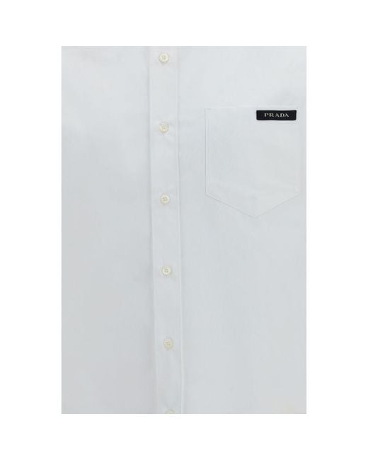 Prada White Cotton Dress Shirt for men