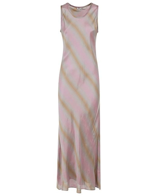 Aspesi Multicolor Sleeveless Striped Maxi Dress