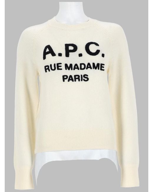 A.P.C. Natural Knit Jumper Alissa Virgin Wool Jumpers