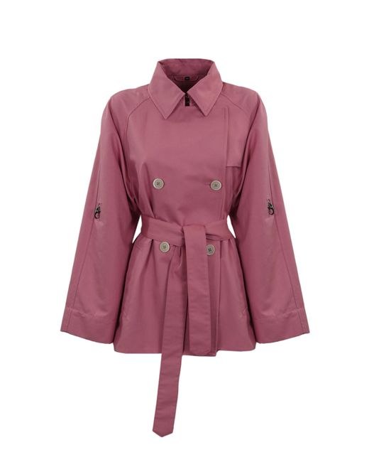 Fay Purple Short Cotton Trench Coat