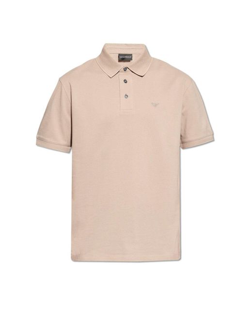 Emporio Armani Natural Polo Shirt With Logo, for men