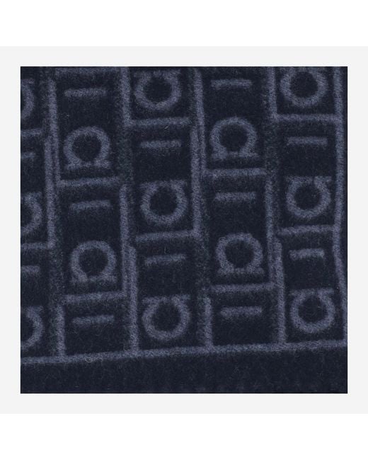 Ferragamo Blue Wool-Blend Scarf New-Oxford/Oxford for men
