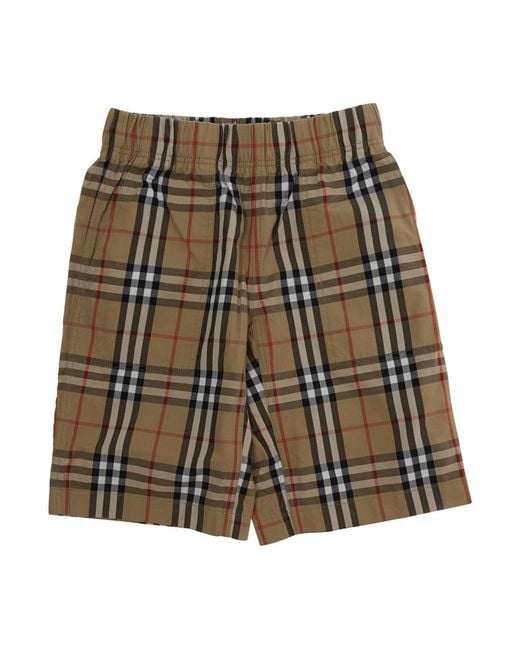Burberry Natural Shorts Check Cotton for men
