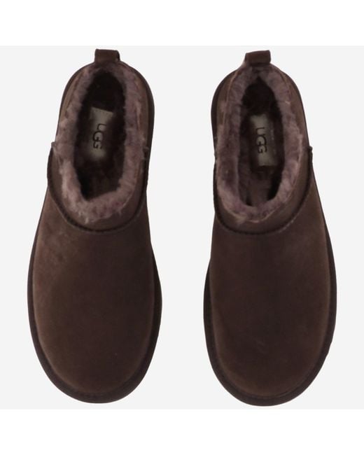 Ugg Brown Ankle Boots Classic Micro Suede