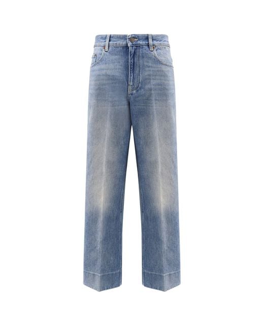 Valentino Blue Jeans With Chex Detail