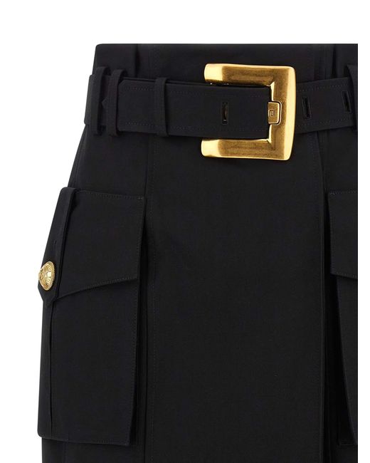 Balmain Black Wrap Skirt
