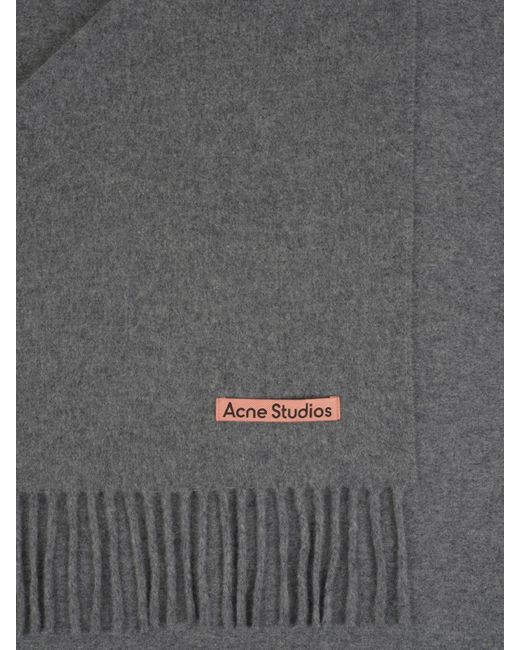 Acne Gray Logo Patch Scarf for men