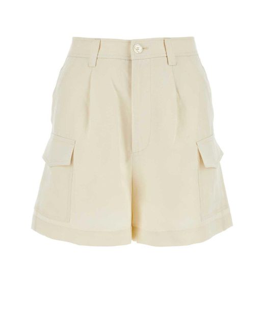 Woolrich White Ivory Viscose Blend Shorts