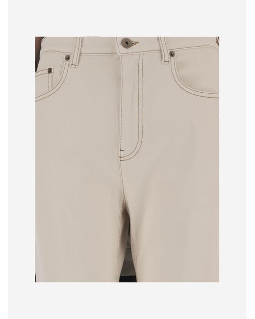 Burberry Natural Cotton Denim Jeans With Logo