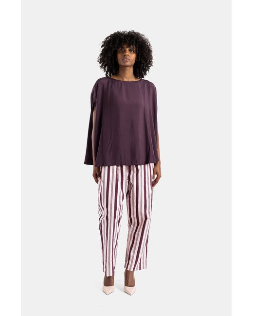Casey Casey Purple Francesca Tulipy Prune Top