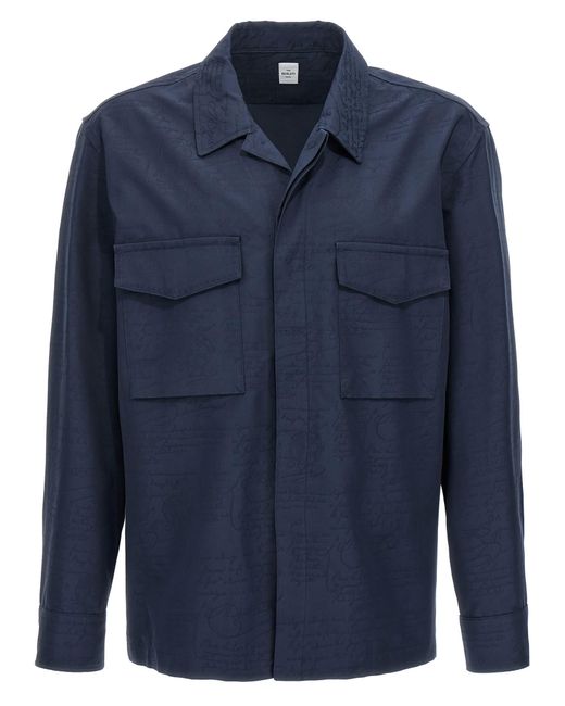 Berluti Blue 'Scritto' Overshirt for men