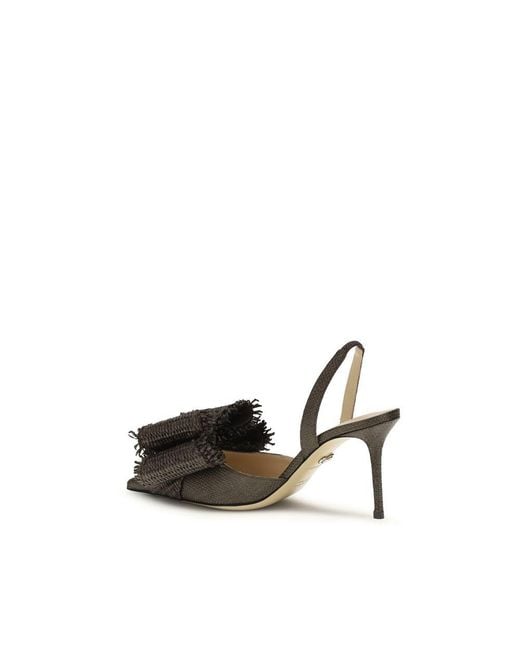 Mach & Mach Black Raffia Platform Pumps