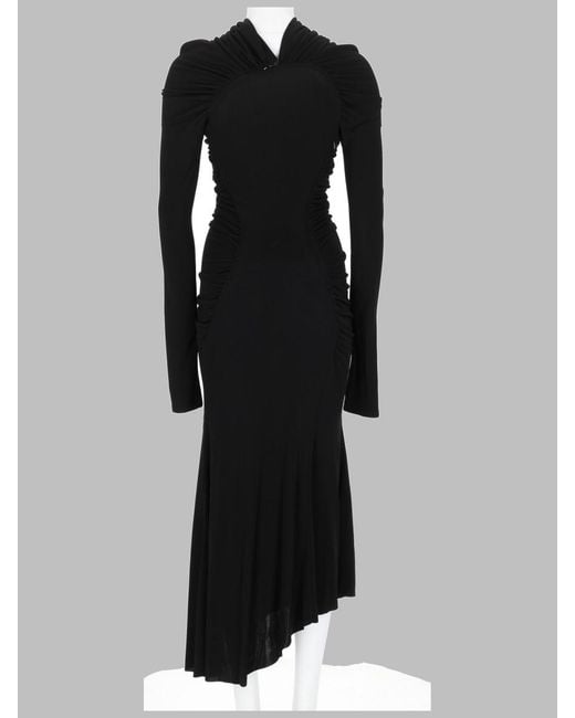 Victoria Beckham Black Midi Dress High Neck Viscose