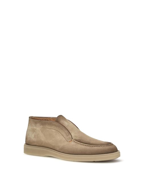 Santoni Brown Slip-On Loafers Digits Suede Upper: Trainers for men