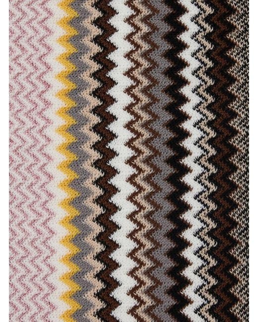 Missoni Black Rectangular Scarf With Chevron Motif