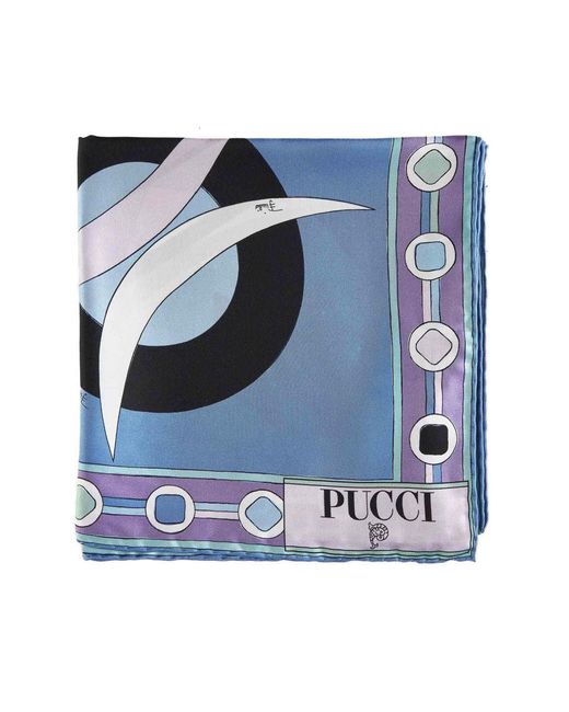 Emilio Pucci Blue Very Vivara Print Silk Scarf