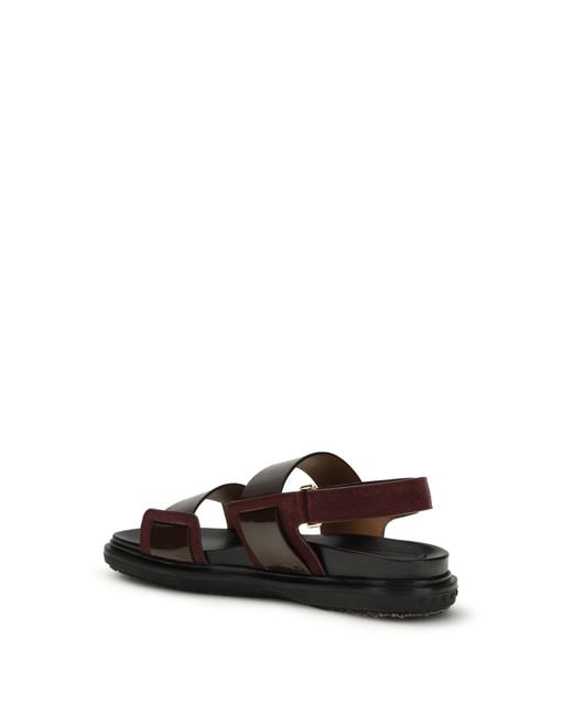Marni White Double-Strap Fussbett Sandals